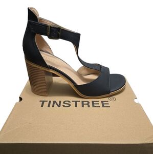 Tinstree Black Women's Block Heel Sandals